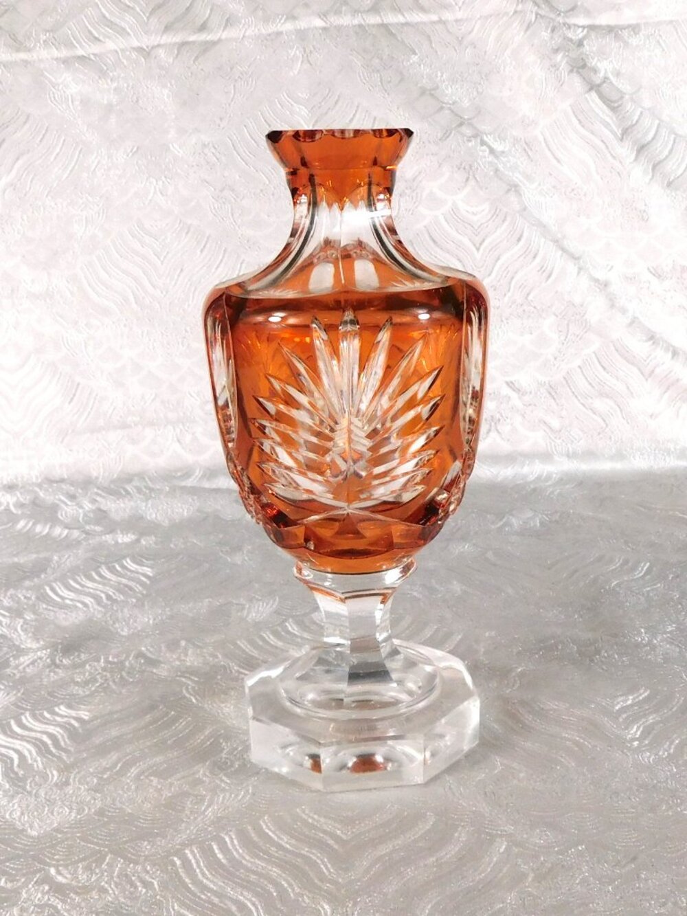 Orange Footed Cut to Clear Decanter-Needs Stopper # 27790